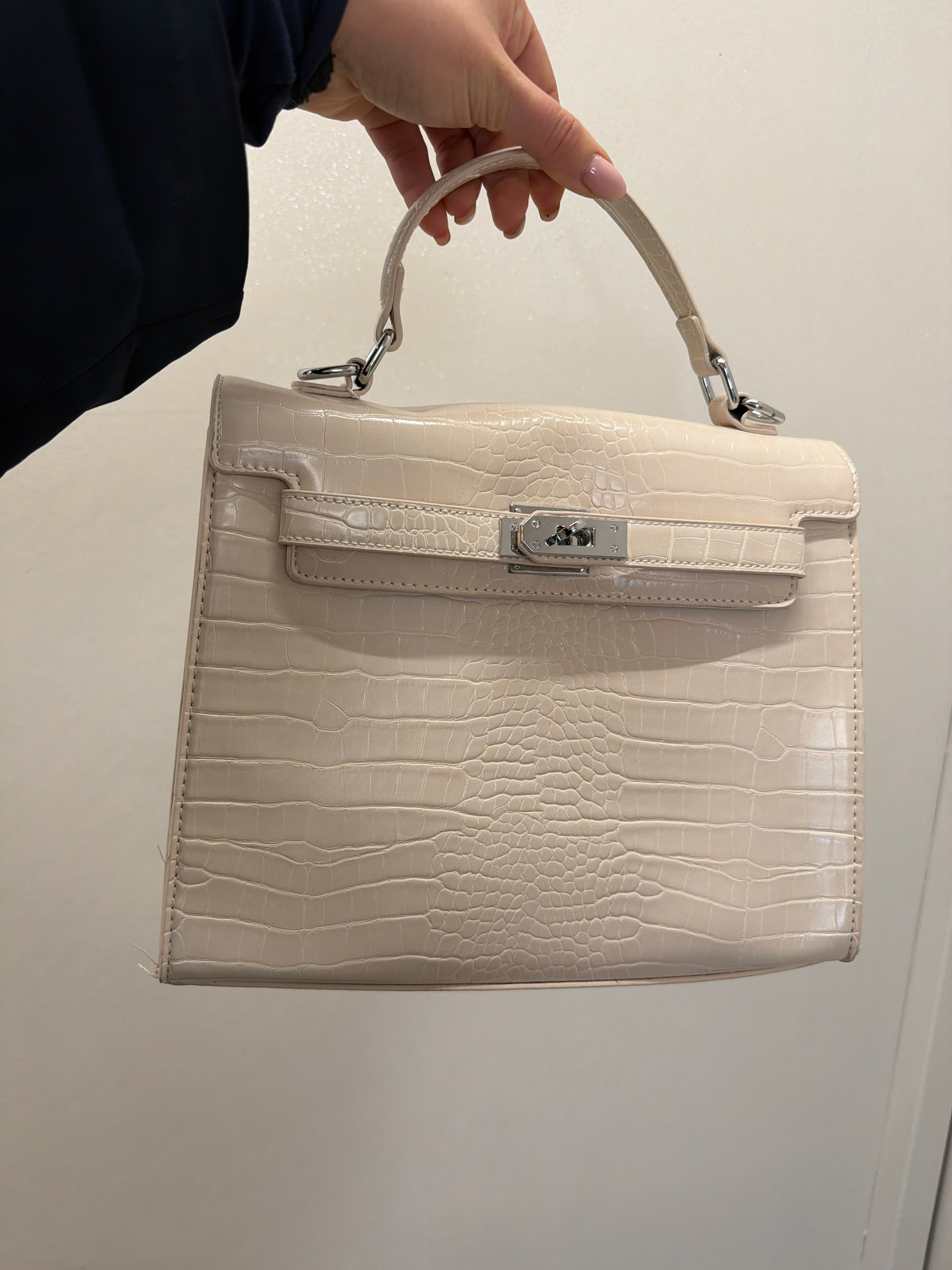 Borsa crocodile beige