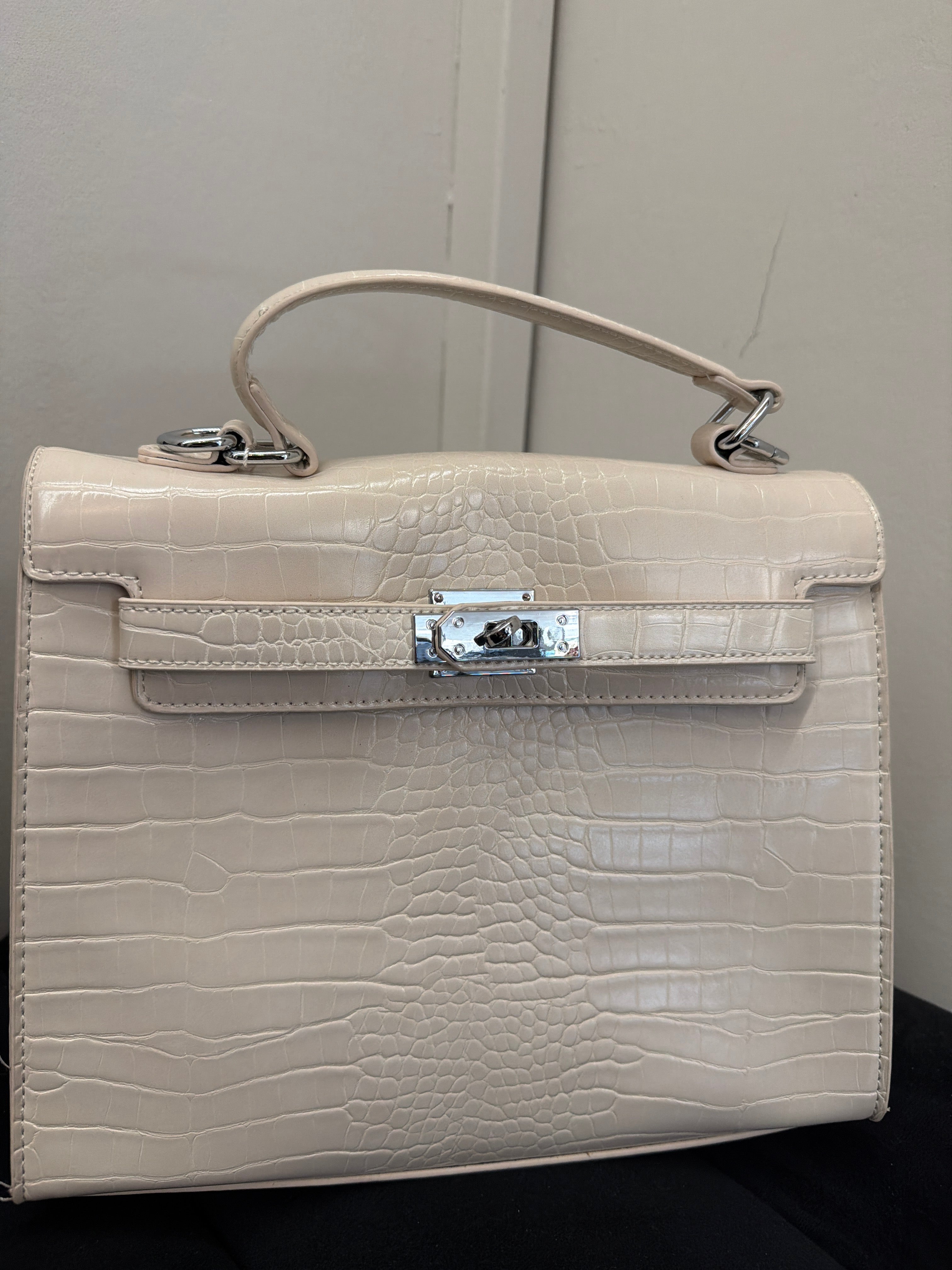 Borsa crocodile beige